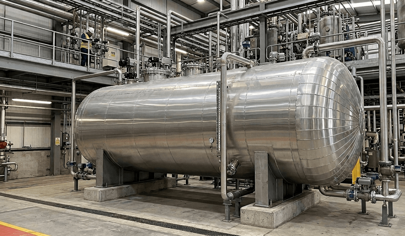 Vaso industrial instalado e isolado pela equipe Sigma